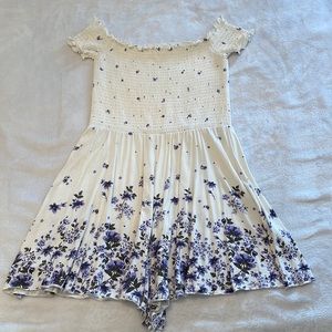 Smocked floral romper